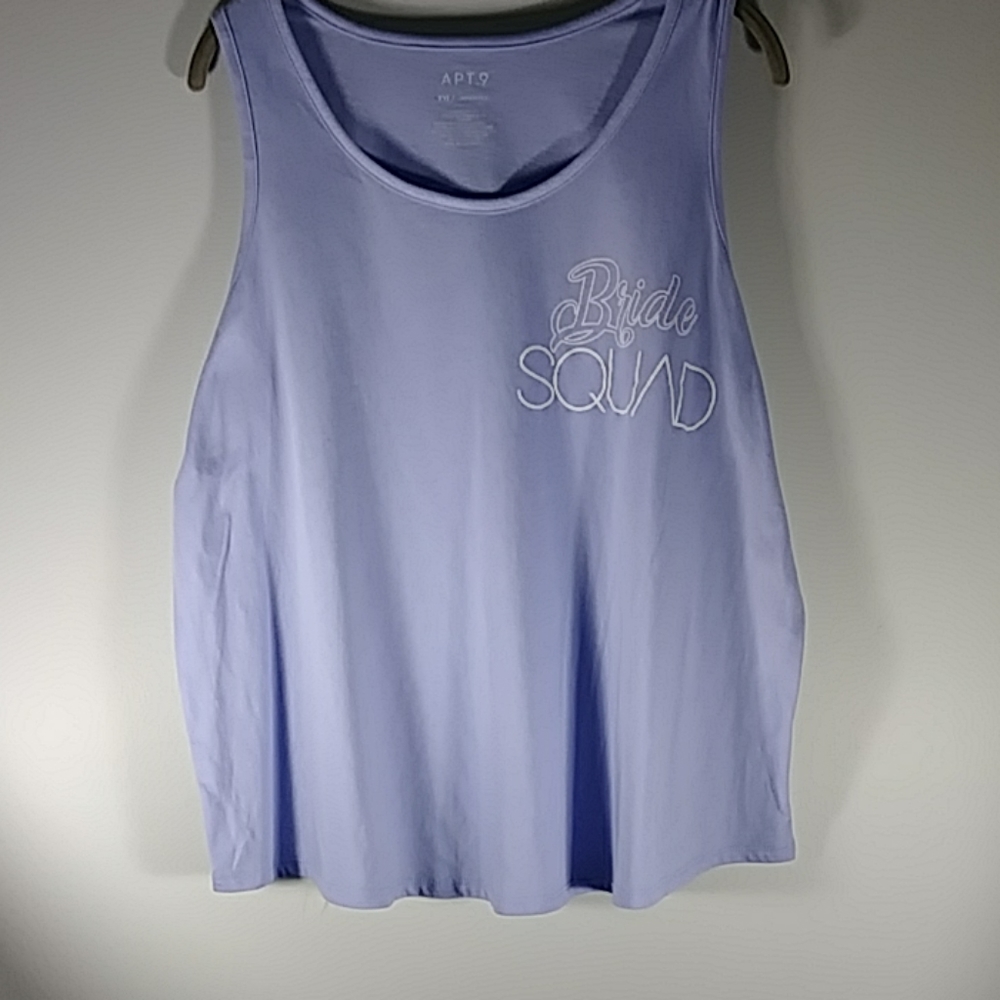 APT.9  Purple Tank top with  Bride Squad logo Sz XXL